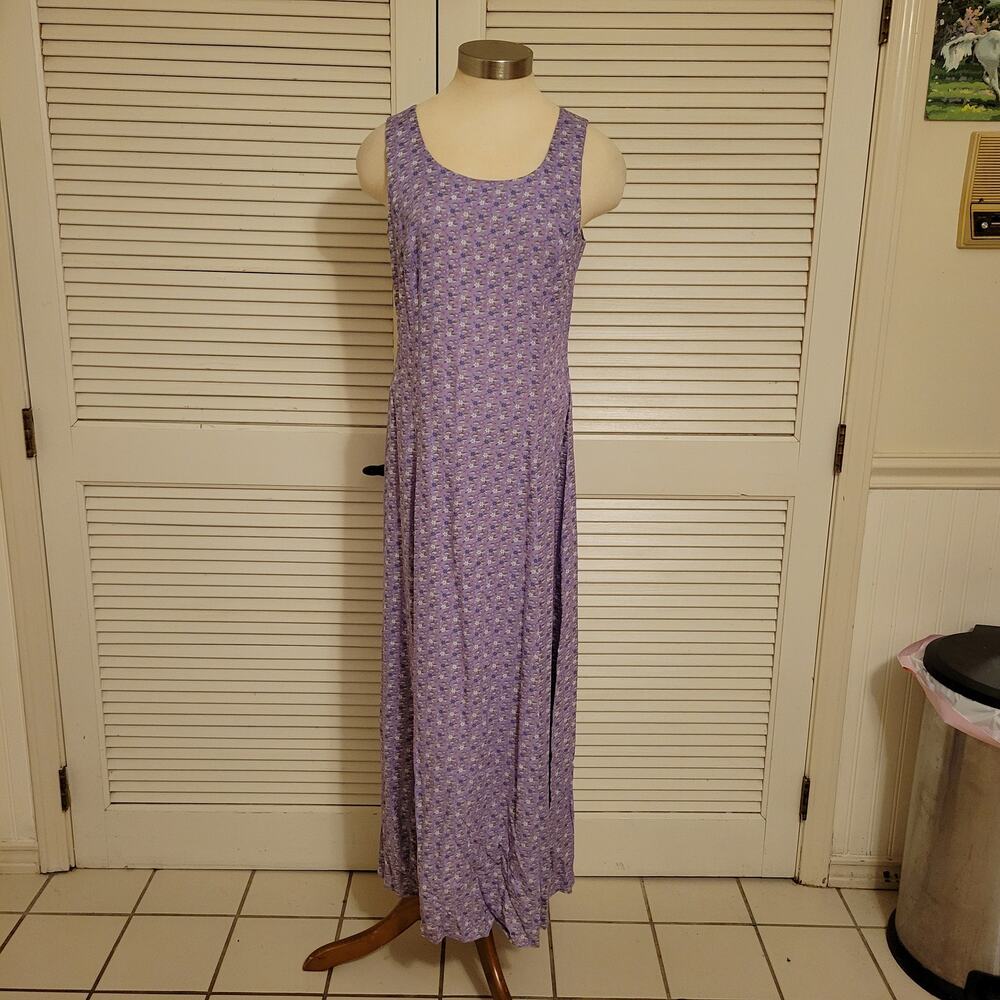 Jonathan Martin Purple Floral Maxi Dress Women's 5 Sleeveless Casual Summer - Picture 12 of 12